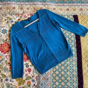 Cable & Gauge Turquoise Cardigan small